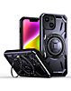 Full-Body Rugged Shockproof Case with Built-in Ring Holder - PURPLE for iPhone 14 Plus / 15 Plus (Only Ground Shipping)