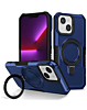 Hard PC Shockproof Case w /Ring Holder - BLUE for iPhone 14 Plus / 15 Plus (Only Ground Shipping)