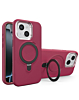 Support Heavy Duty Case with Wireless Charging Kickstand - MAROON for iPhone 14 Plus / 15 Plus (Only Ground Shipping)