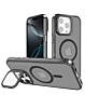 Slim Transparent Camera Stand Case with Wireless Charging - GRAY for iPhone 15 Pro (Only Ground Shipping)