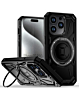 Full-Body Rugged Shockproof Case with Built-in Ring Holder - BLACK for iPhone 15 Pro (Only Ground Shipping)