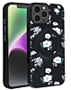 Flower Design Wireless Charging Case - BLACK for iPhone 15 Pro (Only Ground Shipping)
