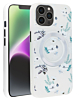 Flower Design Wireless Charging Case - WHITE for iPhone 15 Pro (Only Ground Shipping)