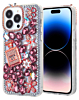 Crystal Flower Perfume Silicone Hard Case - ROSE GOLD for iPhone 15 Pro (Only Ground Shipping)