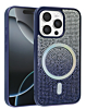 Wireless Charging Bling Diamond Crystal Case - BLUE for iPhone 15 Pro (Only Ground Shipping)