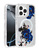 Flower Design Transparent Case with Wireless Charger - Style 2 for iPhone 15 Pro (Only Ground Shipping)