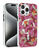 Graffiti Design with Wireless Charging Magnetic Case - PINK for iPhone 15 Pro Max (Only Ground Shipping)