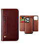 Genuine Leather Magnetic Wallet Case with Credit Card Slot - BROWN for iPhone 15 Pro (Only Ground Shipping)