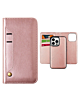 Genuine Leather Magnetic Wallet Case with Credit Card Slot - ROSE GOLD for iPhone 15 Pro (Only Ground Shipping)
