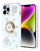 Luxury Diamond Shiny Cases with Ring - WHITE for iPhone 15 Pro Max (Only Ground Shipping)