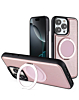 Slim Leather Case with Wireless Charging Kickstand - PINK for iPhone 15 Pro Max (Only Ground Shipping)
