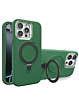 Support Heavy Duty Case with Wireless Charging Kickstand - DARK GREEN for iPhone 15 Pro Max (Only Ground Shipping)
