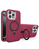 Support Heavy Duty Case with Wireless Charging Kickstand - MAROON for iPhone 15 Pro Max (Only Ground Shipping)