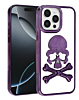 Transparent Skull Design Case - PURPLE for iPhone 15 Pro Max (Only Ground Shipping)