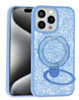 Sparkle Luxury Slim Case with Magnetic Kickstand for iPhone 15 Pro Max (LIGHT BLUE) (Only Ground Shipping)