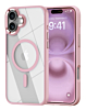 Shiny Magnetic Clear Cases - PINK for iPhone 16 (Only Ground Shipping)
