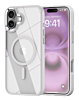 Shiny Magnetic Clear Cases -WHITE for iPhone 16  (Only Ground Shipping)
