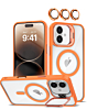 Transpalet Silicone Case (ORANGE) for iPhone 16 with Camera Stand and Camera Lens (Only Ground Shipping)