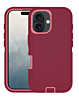 Heavy Duty Case for iPhone 16 (MAROON & PINK) (Only Ground Shipping)