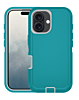 Heavy Duty Case for iPhone 16 (TEAL & WHITE) (Only Ground Shipping)