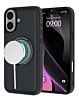 Leather Design Wireless Charging Case - BLACK for iPhone 16 (Only Ground Shipping)