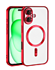 Shiny Wireless Charging Clear Case - RED for iPhone 16 (Only Ground Shipping)