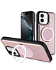 Slim Leather Case with Wireless Charging Kickstand - PINK for iPhone 16 (Only Ground Shipping)