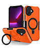 Hard PC Shockproof Case w /Ring Holder - ORANGE for iPhone 16 (Only Ground Shipping)