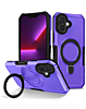 Hard PC Shockproof Case w /Ring Holder - PURPLE for iPhone 16 (Only Ground Shipping)