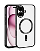 iPhone 16 Plus Shiny Wireless Charging Clear Case - BLACK (Only Ground Shipping)