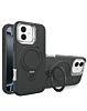 Support Heavy Duty Case with Wireless Charging Kickstand - BLACK for iPhone 16 (Only Ground Shipping)