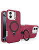 Support Heavy Duty Case with Wireless Charging Kickstand - MAROON for iPhone 16 (Only Ground Shipping)