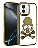 Transparent Skull Design Case - GOLD for iPhone 16 (Only Ground Shipping)