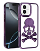 Transparent Skull Design Case - PURPLE for iPhone 16 (Only Ground Shipping)