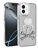 Transparent Skull Design Case - WHITE for iPhone 16 (Only Ground Shipping)