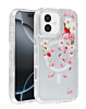 Flower Design Transparent Case with Wireless Charger - Style 6 for iPhone 16 (Only Ground Shipping)