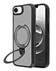 Matte Transparent Case with Wireless Charging Kickstand - (BLACK) for iPhone 16e / 17e (Only Ground Shipping)