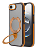 Matte Transparent Case with Wireless Charging Kickstand - (ORANGE) for iPhone 16e / 17e (Only Ground Shipping)