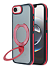 Matte Transparent Case with Wireless Charging Kickstand - (RED) for iPhone 16e / 17e (Only Ground Shipping)