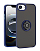 Hard PC Rear / Soft TPU Colorful Border Case with I-ring Holder - (NAVY BLUE) for iPhone 16e / 17e (Only Ground Shipping)