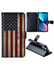 Leather Wallet Case with Card Slot - US FLAG for iPhone 16 Plus (Only Ground Shipping)