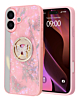 Luxury Diamond Shiny Cases with Butterfly Ring - PINK for iPhone 16 Plus (Only Ground Shipping)