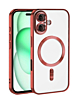 iPhone 16 Plus Shiny Wireless Charging Clear Case - RED (Only Ground Shipping)