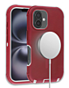 Wireless Charging Heavy Duty Case - RED & WHITE for iPhone 16 Plus (Only Ground Shipping)