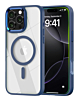 Shiny Magnetic Clear Cases -BLUE for iPhone 16 Pro  (Only Ground Shipping)