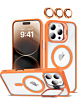 Transpalet Silicone case & Camera stand with Camera Lens - ORANGE for iPhone 16 Pro (Only Ground Shipping)