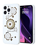 Luxury Diamond Shiny Cases with Ring - WHITE for iPhone 16 Pro (Only Ground Shipping)