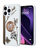 Luxury Diamond Shiny Cases with Butterfly Ring - WHITE for iPhone 16 Pro (Only Ground Shipping)