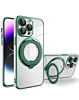 iPhone 16 Pro Magnetic Clear Cases with Magsafe Ring Stand - GREEN (Only Ground Shipping)