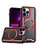 Non - Slip Translucent Matte Wireless Charging Case - BLACK & RED for iPhone 16 Pro / 17 (Only Ground Shipping)